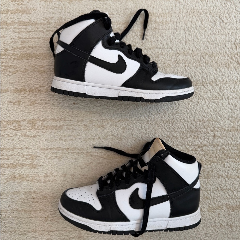 Kids Black and White High-Top Sneakers